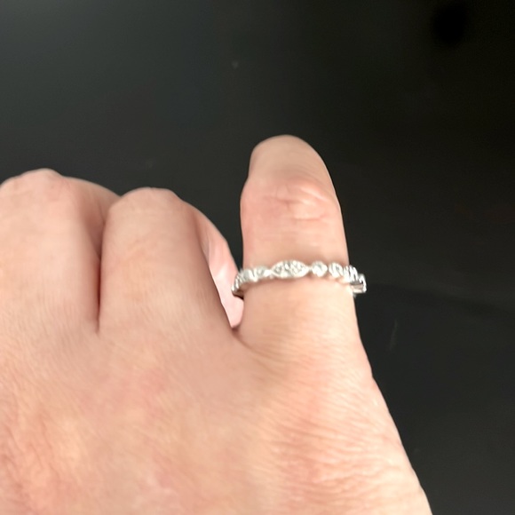 .925 sterling silver and CZ half eternity band - Picture 1 of 3